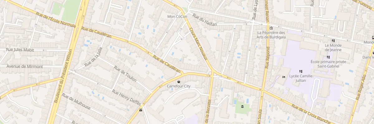 Plan du 13 Rue de Caudéran à Bordeaux
