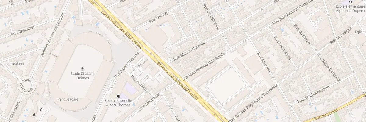 Plan du 172 Rue Manon Cormier à Bordeaux