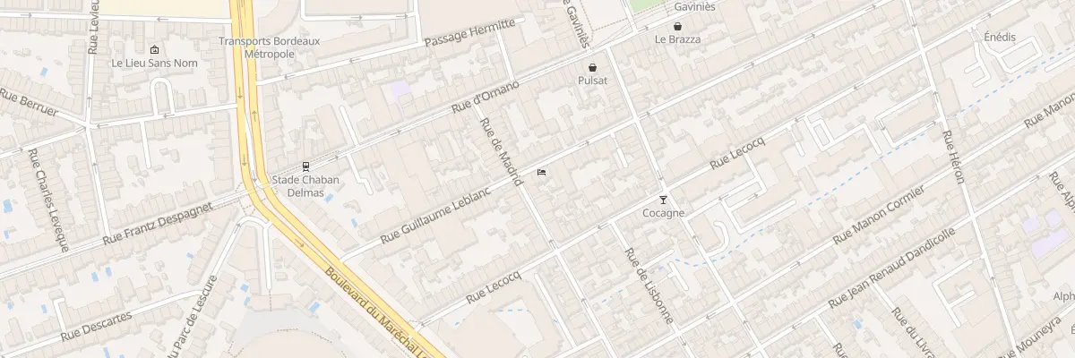 Plan du 158 Rue Guillaume Leblanc à Bordeaux