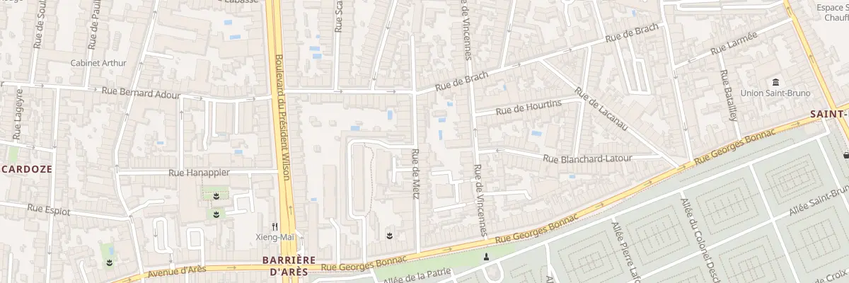 Plan du 16 Rue de Metz à Bordeaux