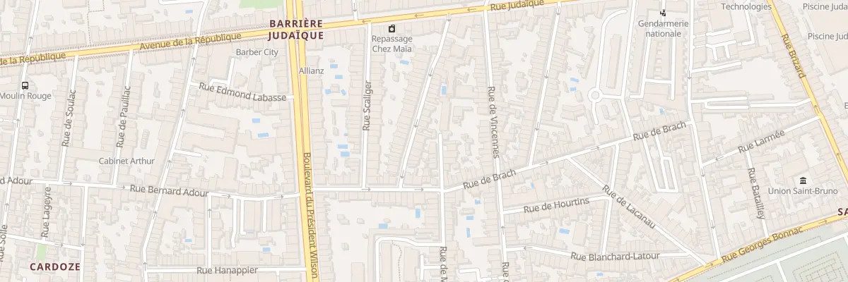 Plan du 44 Rue des Frères Faucher à Bordeaux