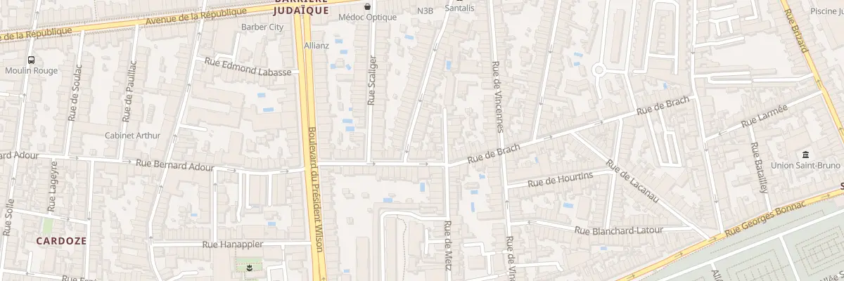 Plan du 52 Rue des Frères Faucher à Bordeaux