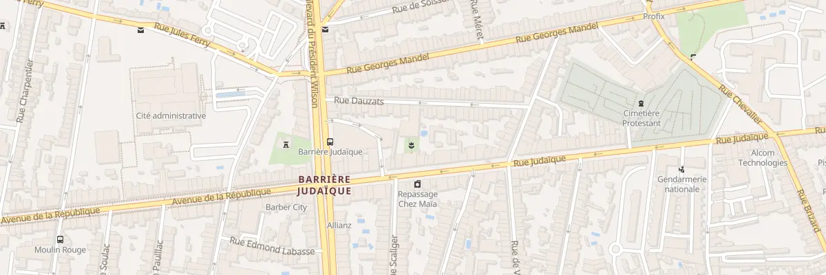 Plan du 251 Rue Judaïque à Bordeaux
