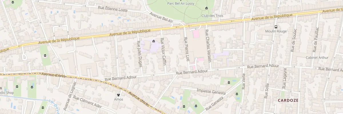 Plan du 12 Rue Victor Caffin à Bordeaux