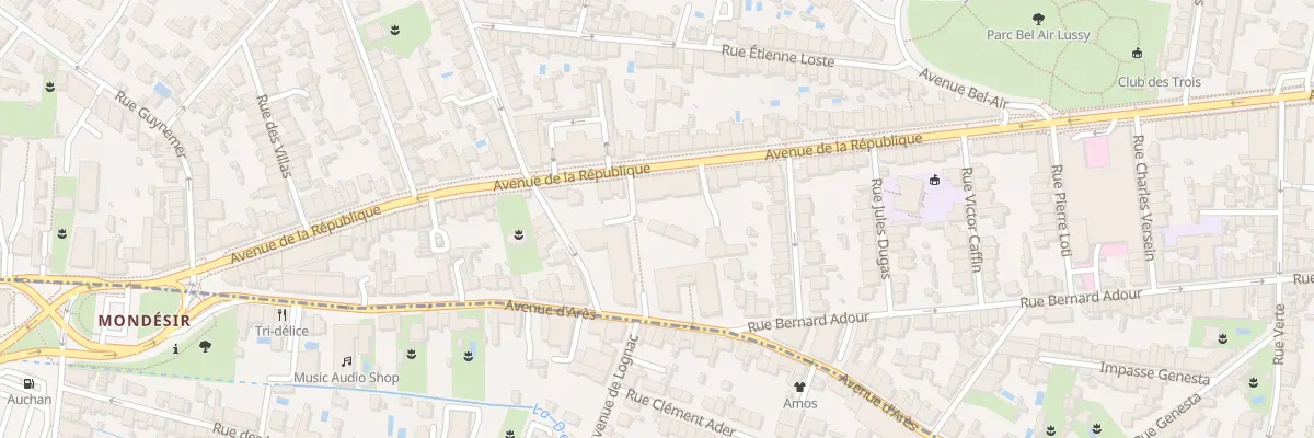 Plan du 206 Av de la République à Bordeaux