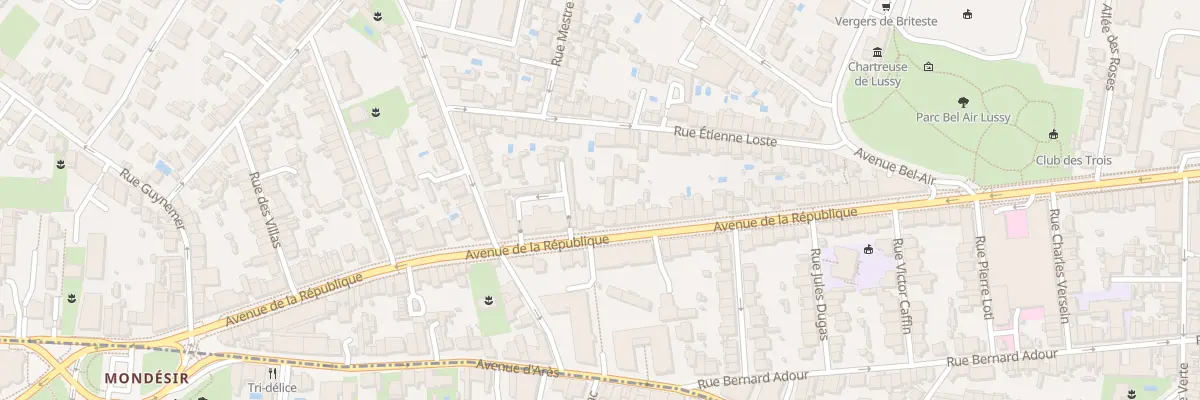 Plan du 217 Av de la République à Bordeaux