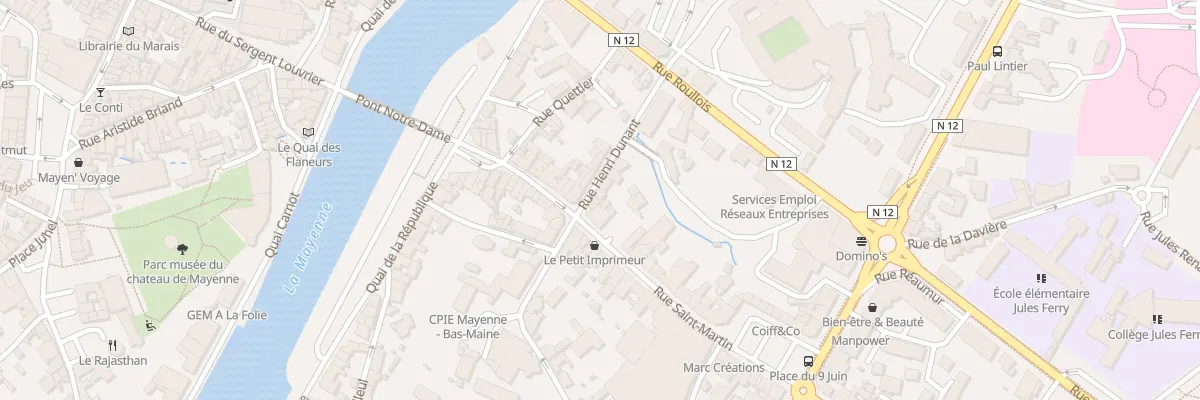 Plan du 9 Rue Henri Dunant à Mayenne