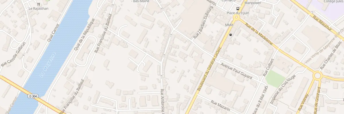 Plan du 13 Rue Ambroise Gestière à Mayenne