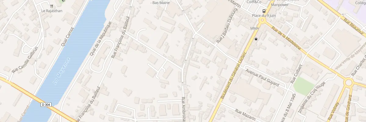 Plan du 22 Rue Ambroise Gestière à Mayenne
