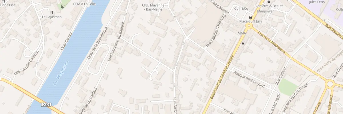 Plan du 16 Rue Ambroise Gestière à Mayenne