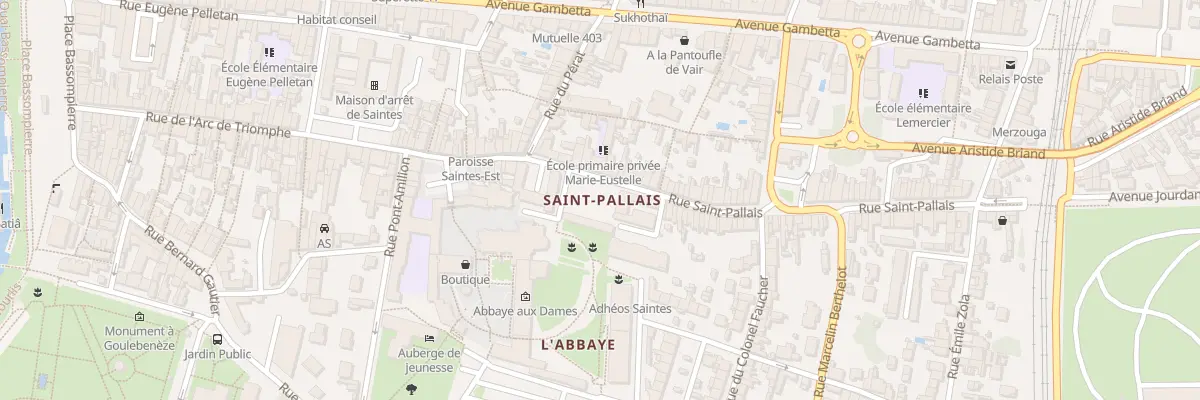 Plan du 16 Rue Saint Pallais à Saintes