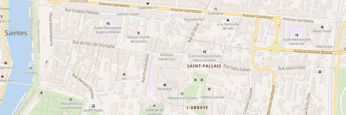 Plan du 8 Rue Saint Pallais à Saintes