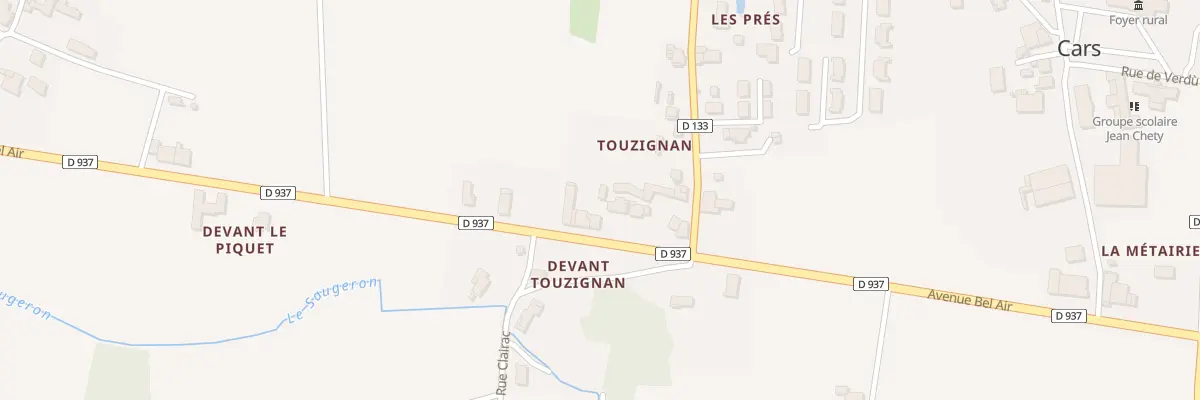 Plan du 123 Touzignan à Cars