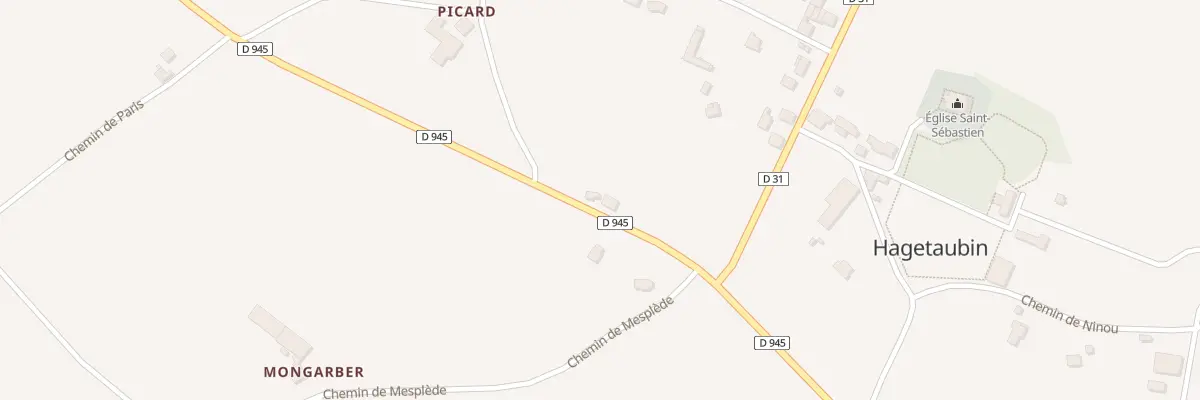 Plan du 2000 Che Départemental 945 à Hagetaubin
