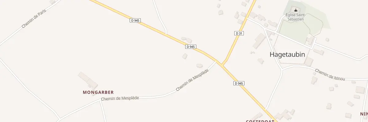 Plan du 25 Rte de Mesplede à Hagetaubin