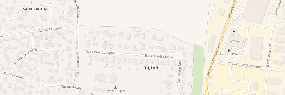 Plan du 11 Rue Frédéric Chopin à Blanquefort