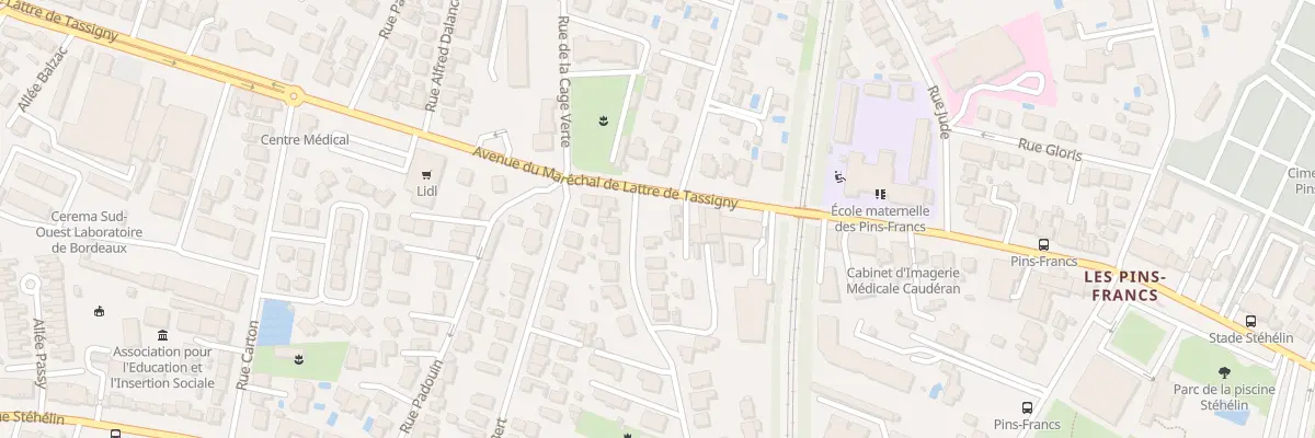 Plan du 396 Av Mal de Lattre de Tassigny à Bordeaux