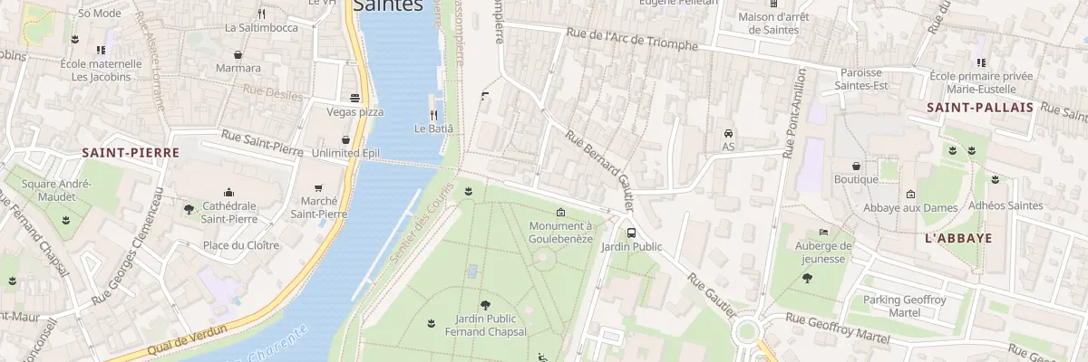 Plan du 9 Rue du Jardin Public à Saintes