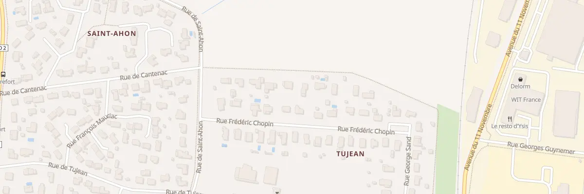Plan du 23 Rue Frédéric Chopin à Blanquefort