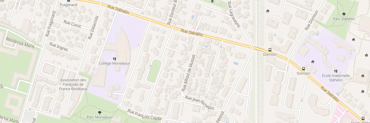 Plan du 9 Rue Alfred de Musset à Bordeaux