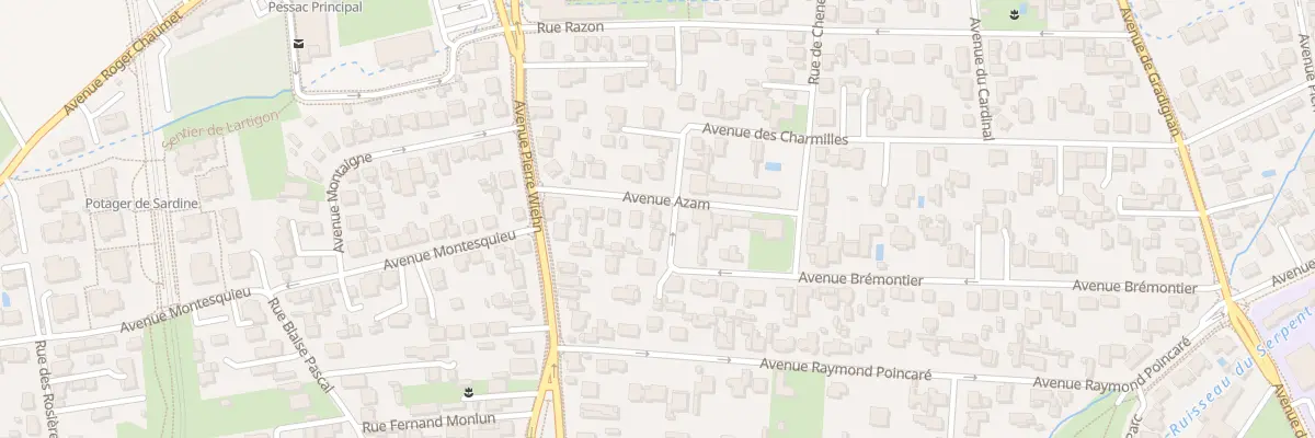 Plan du 8 Av Azam à Pessac