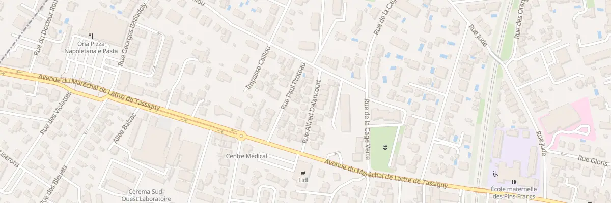 Plan du 12 Rue Alfred Dalancourt à Bordeaux