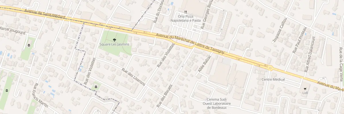 Plan du 4 Rue des Violettes à Bordeaux