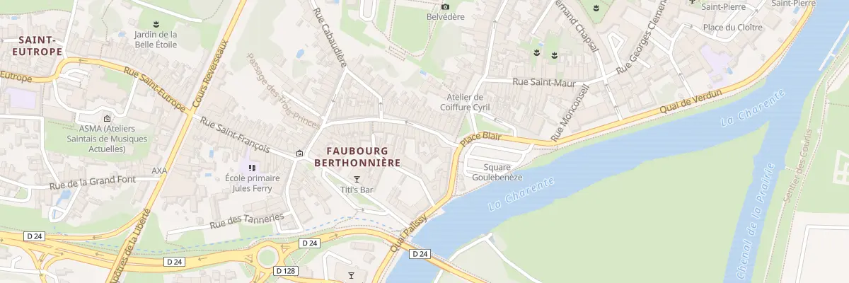 Plan du 15 Rue Berthonniere à Saintes