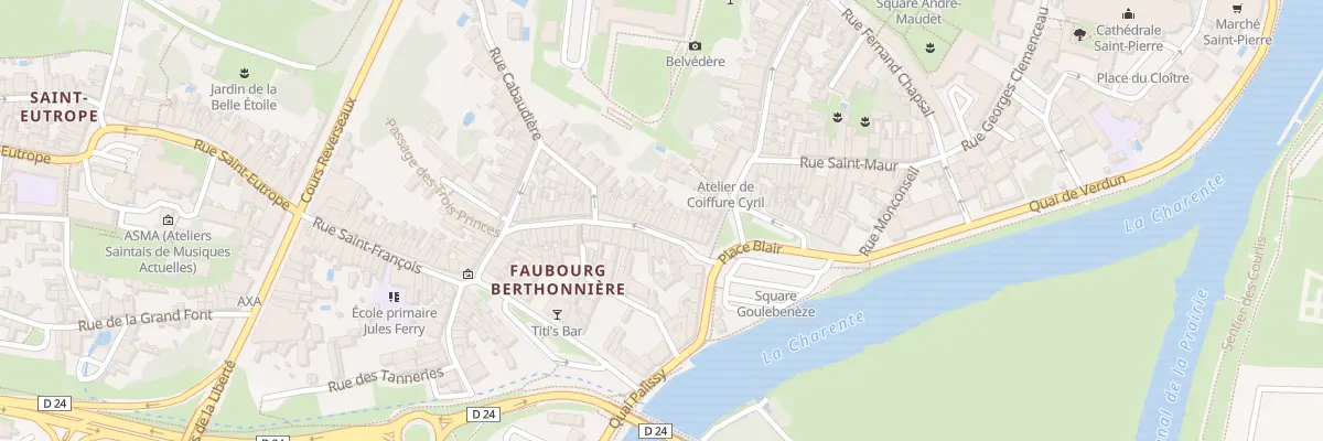 Plan du 14 Rue Berthonniere à Saintes