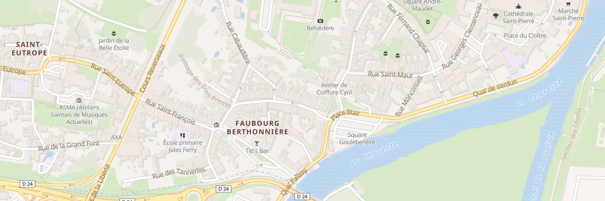 Plan du 16 Rue Berthonniere à Saintes