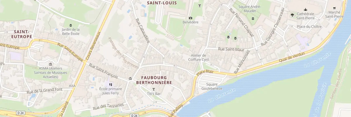 Plan du 24 Rue Berthonniere à Saintes