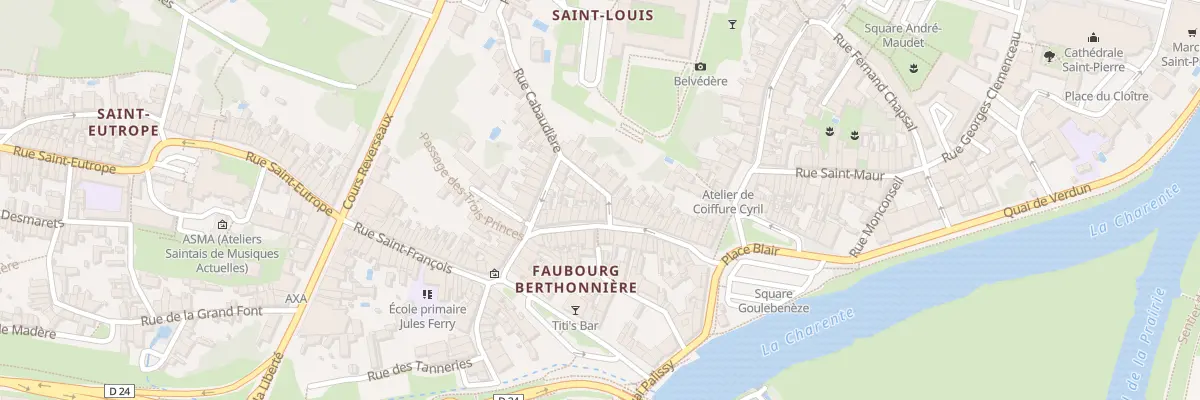 Plan du 1B Rue Cabaudière à Saintes