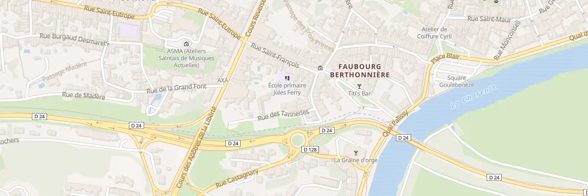 Plan du 15 Rue Pont des Monards à Saintes