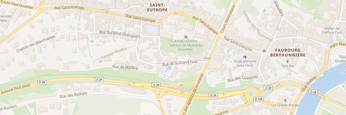Plan du 12 Rue de la Grand Font à Saintes