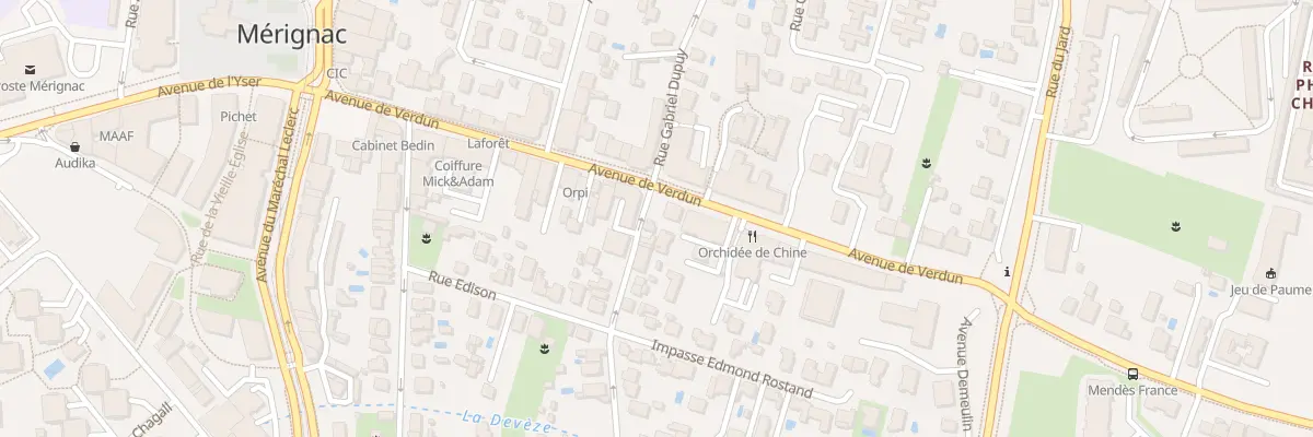 Plan du 2 Av Edmond Rostand à Mérignac