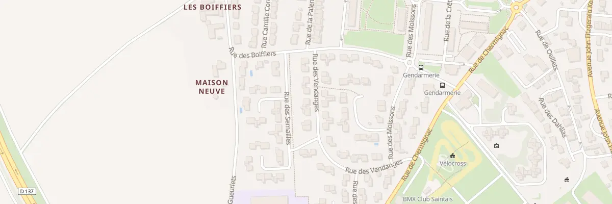 Plan du 10 Rue des Vendanges à Saintes