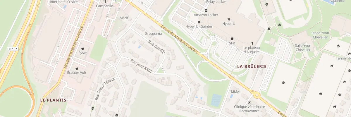 Plan du 6 Rue Gandhi à Saintes