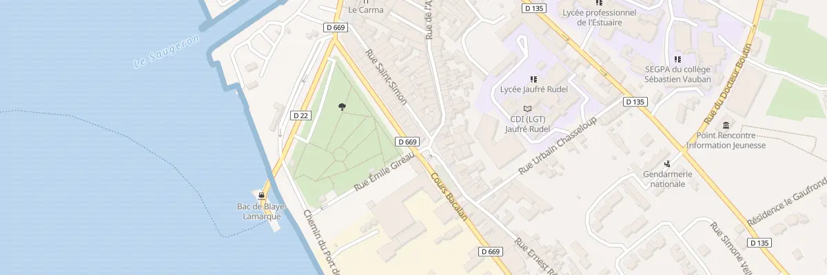 Plan du 20 Crs du Général de Gaulle à Blaye