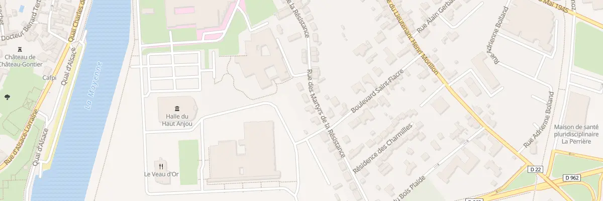 Plan du 22 Rue des Martyrs de la Resistan à Château-Gontier-sur-Mayenne