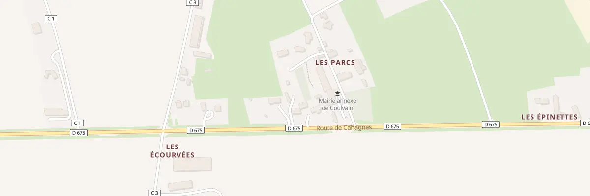 Plan du 14 Rte de Cahagnes - Coulvain à Seulline