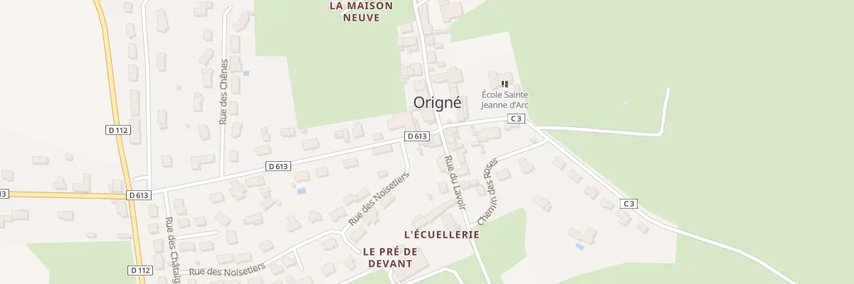 Plan du 1 Rue d’Anjou à Origné