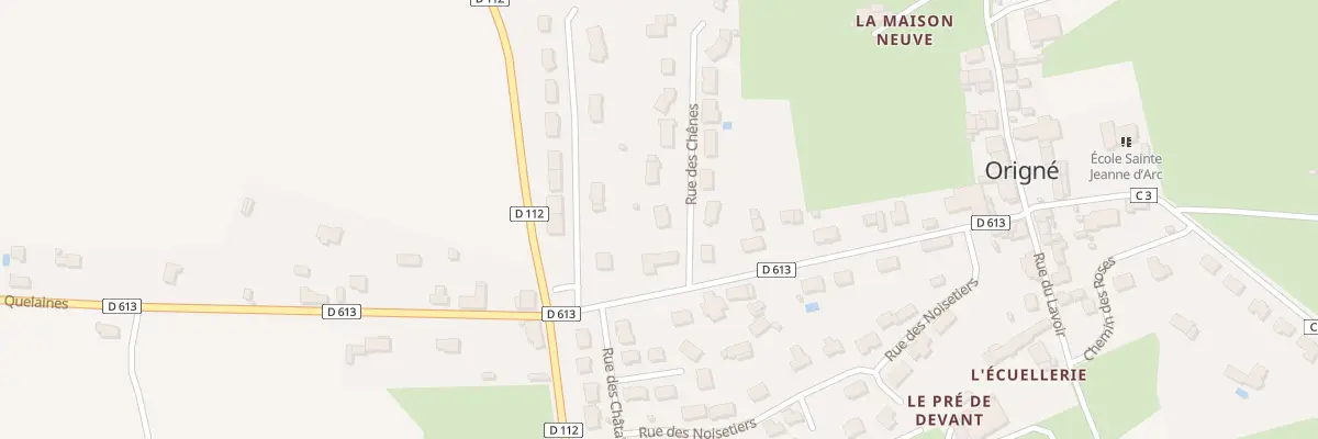 Plan du 5 Rue des Chenes à Origné