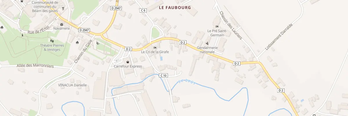 Plan du 9007 Rue du Faubourg à Navarrenx