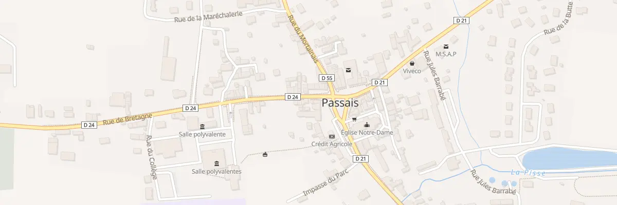 Plan de la Rue de Bretagne à Passais Villages