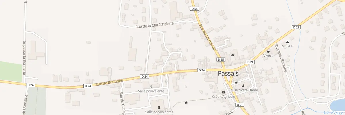 Plan du 253 Rue de le Baillee Montaval à Passais Villages