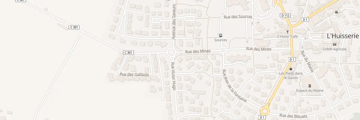 Plan du 1 Rue Victor Hugo à L’Huisserie