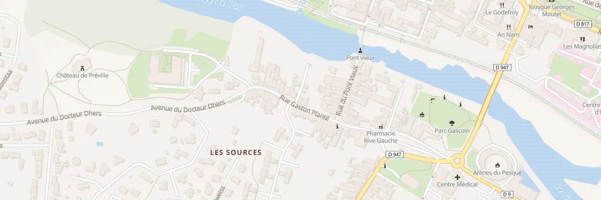 Plan du 18 Rue Gaston Plante à Orthez