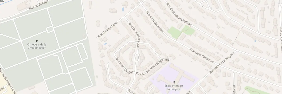Plan du 2 Rue Jean Honore Fragonard à Cholet