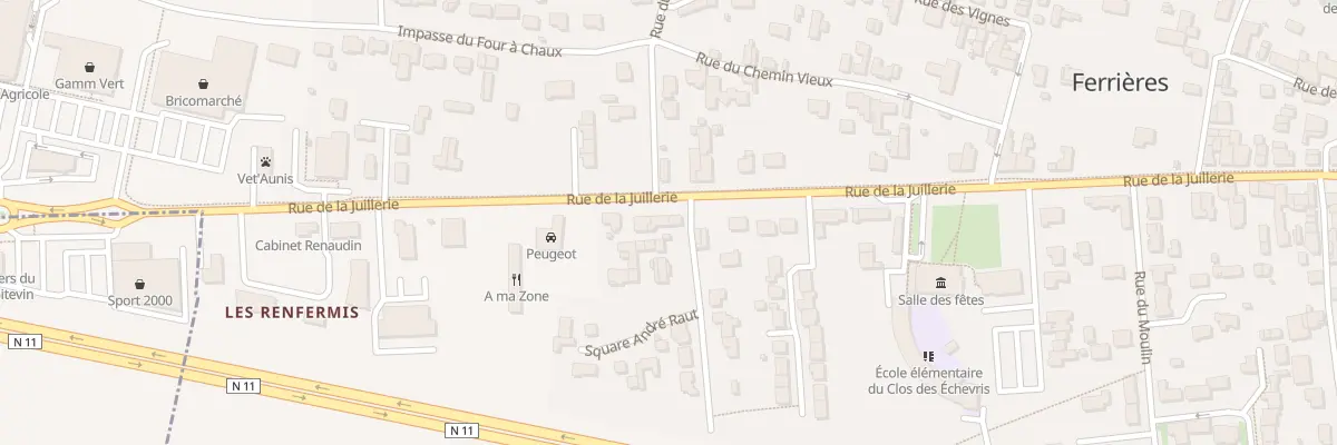 Plan de la Rue de la Juillerie à Ferrières
