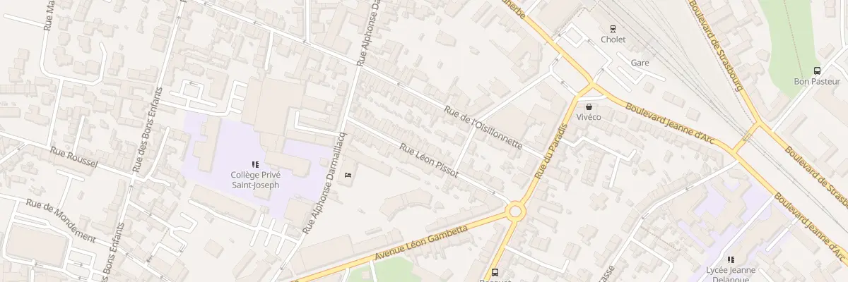Plan du 22 Rue Léon Pissot à Cholet
